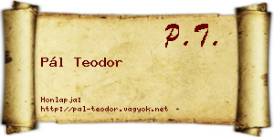 Pál Teodor névjegykártya
