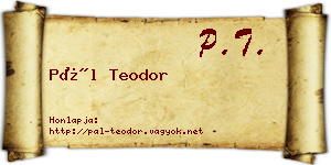 Pál Teodor névjegykártya